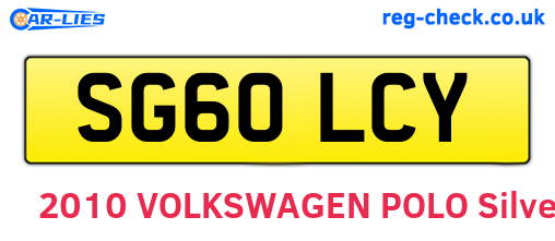 SG60LCY are the vehicle registration plates.