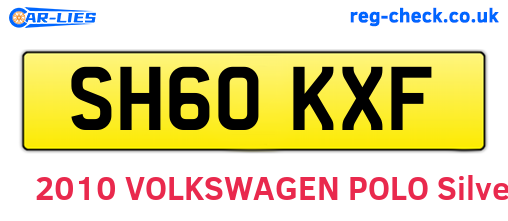 SH60KXF are the vehicle registration plates.