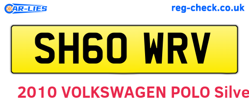 SH60WRV are the vehicle registration plates.