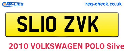 SL10ZVK are the vehicle registration plates.
