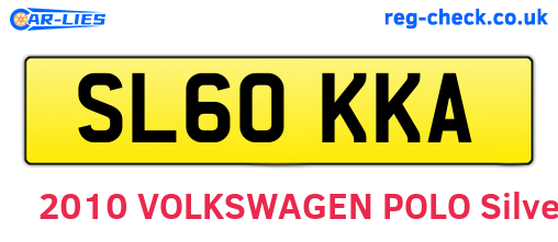 SL60KKA are the vehicle registration plates.