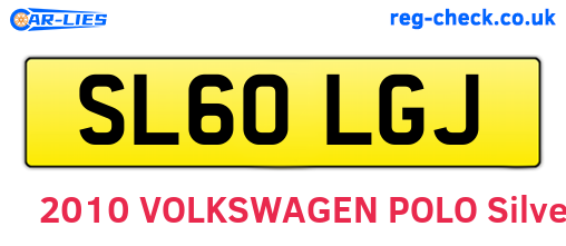 SL60LGJ are the vehicle registration plates.