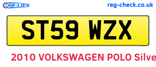 ST59WZX are the vehicle registration plates.