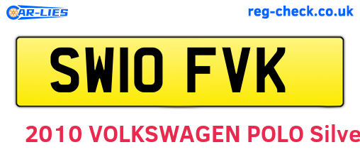 SW10FVK are the vehicle registration plates.