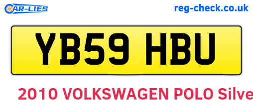YB59HBU are the vehicle registration plates.