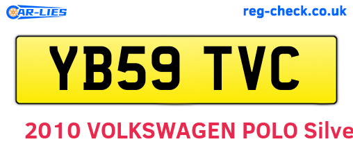 YB59TVC are the vehicle registration plates.