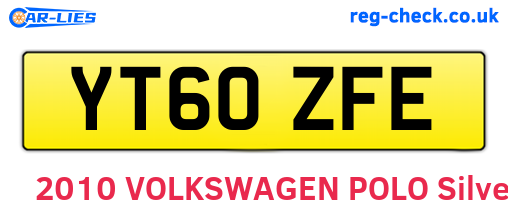 YT60ZFE are the vehicle registration plates.