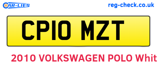 CP10MZT are the vehicle registration plates.