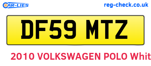 DF59MTZ are the vehicle registration plates.