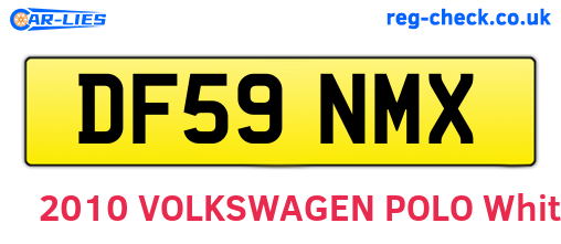 DF59NMX are the vehicle registration plates.