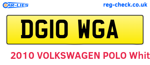 DG10WGA are the vehicle registration plates.