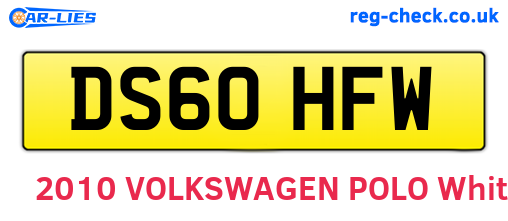 DS60HFW are the vehicle registration plates.