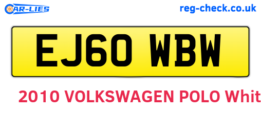 EJ60WBW are the vehicle registration plates.