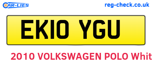 EK10YGU are the vehicle registration plates.