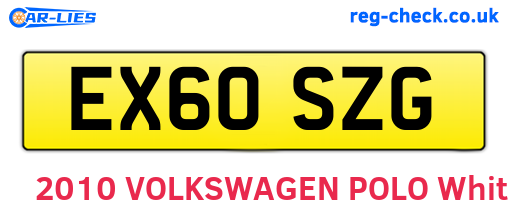 EX60SZG are the vehicle registration plates.