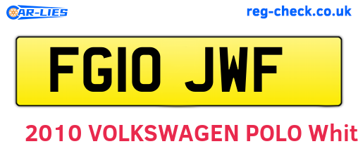 FG10JWF are the vehicle registration plates.
