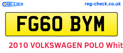 FG60BYM are the vehicle registration plates.