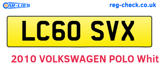 LC60SVX are the vehicle registration plates.