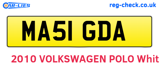 MA51GDA are the vehicle registration plates.