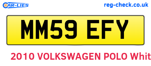 MM59EFY are the vehicle registration plates.