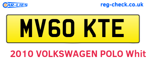 MV60KTE are the vehicle registration plates.