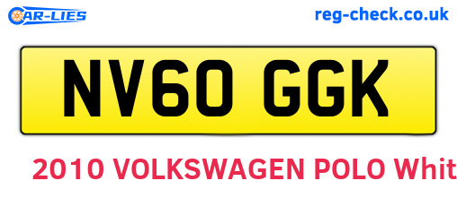 NV60GGK are the vehicle registration plates.