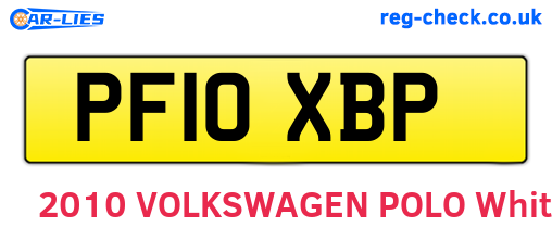 PF10XBP are the vehicle registration plates.