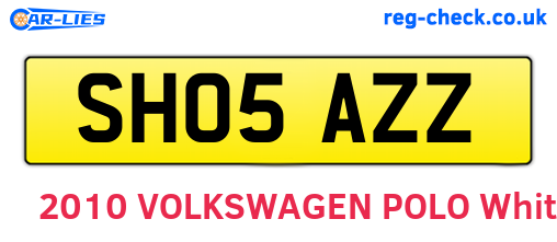 SH05AZZ are the vehicle registration plates.