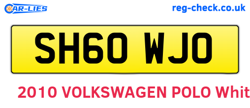 SH60WJO are the vehicle registration plates.
