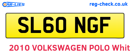 SL60NGF are the vehicle registration plates.