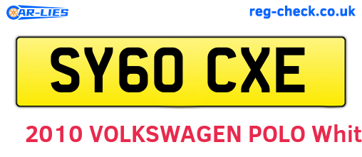SY60CXE are the vehicle registration plates.