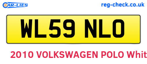 WL59NLO are the vehicle registration plates.