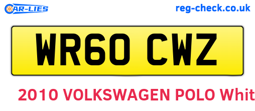 WR60CWZ are the vehicle registration plates.