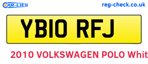 YB10RFJ are the vehicle registration plates.
