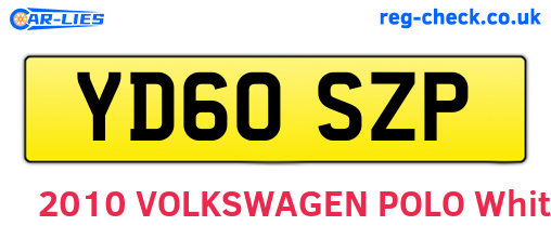 YD60SZP are the vehicle registration plates.
