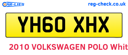 YH60XHX are the vehicle registration plates.