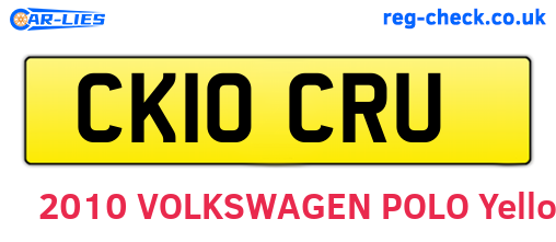 CK10CRU are the vehicle registration plates.