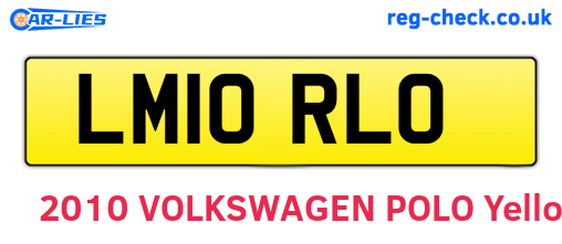 LM10RLO are the vehicle registration plates.