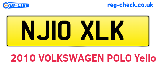 NJ10XLK are the vehicle registration plates.