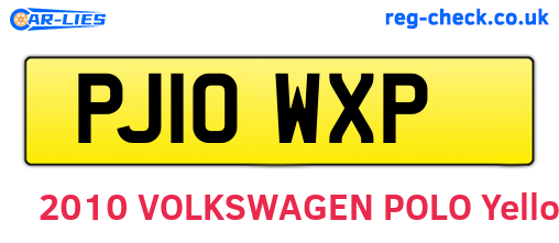 PJ10WXP are the vehicle registration plates.