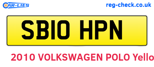 SB10HPN are the vehicle registration plates.