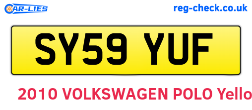 SY59YUF are the vehicle registration plates.