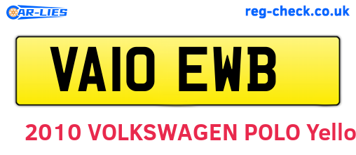 VA10EWB are the vehicle registration plates.