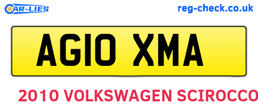 AG10XMA are the vehicle registration plates.
