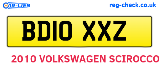BD10XXZ are the vehicle registration plates.