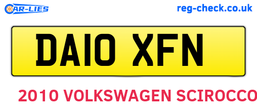 DA10XFN are the vehicle registration plates.