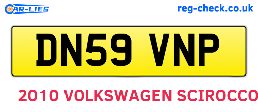 DN59VNP are the vehicle registration plates.
