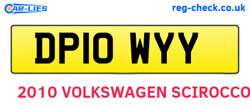 DP10WYY are the vehicle registration plates.