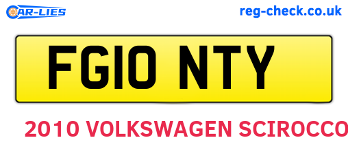 FG10NTY are the vehicle registration plates.