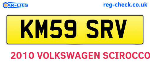 KM59SRV are the vehicle registration plates.